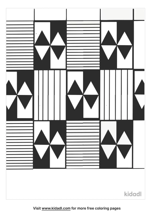 Colorful Kente Cloth A Printable Coloring Page for Kids SWAGSTAMP